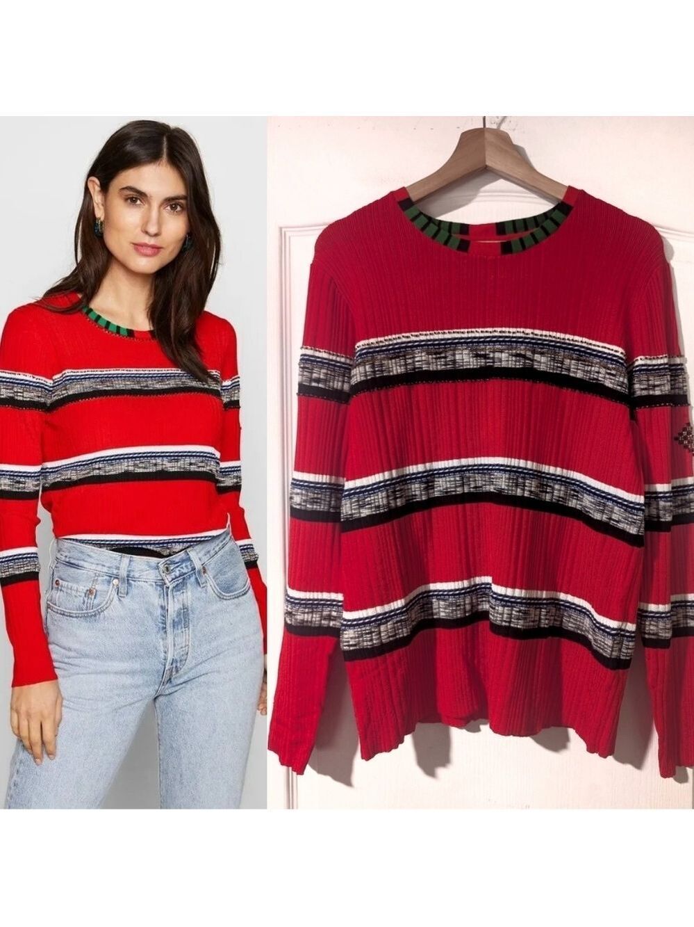 Desigual | Red Striped Shirt With Beading